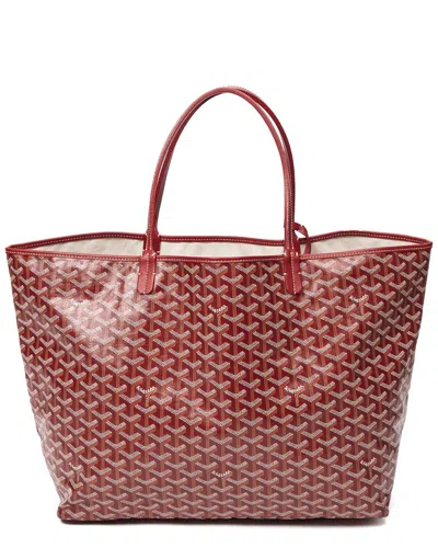 Pre-owned Goyard Ine Coated Canvas Saint Louis (authentic ) In Red