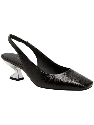 Katy Perry Womens Faux Leather Square Toe Slingbacks In Black