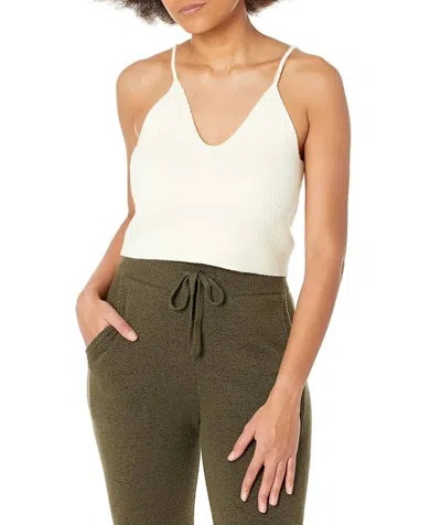 French Connection Vhari Loungewear Crop Top In Classic Cream In Multi