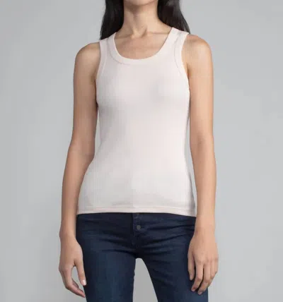 Margaret O'leary Rib Tank Top In Solid Oat In White