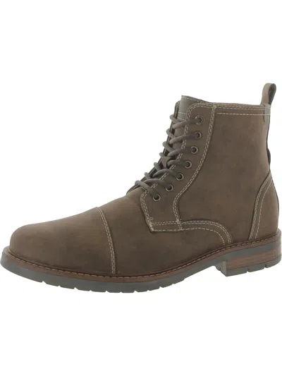 Dockers Mens Zipper Round Toe Combat & Lace-up Boots In Brown