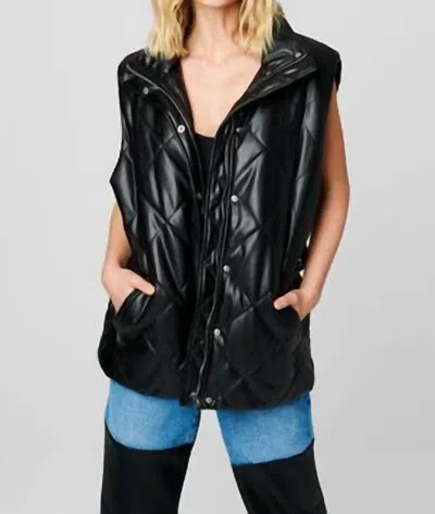 Blanknyc Faux Leather Vest In Night Fever In Black