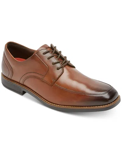 Rockport Slayter Mens Leather Lace-up Oxfords In New Brown Glass