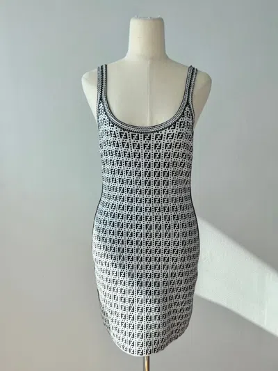 Pre-owned Fendi Ff-logo Print Strappy Dress