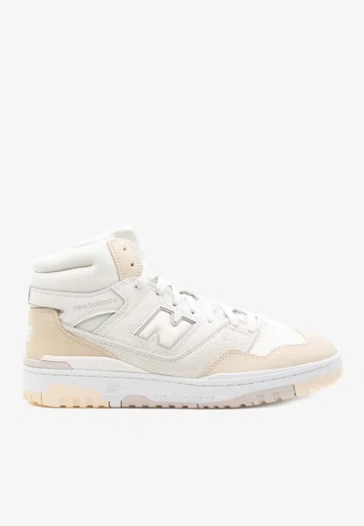 New Balance White 650 High Top Sneakers In Cream