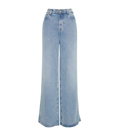 7 For All Mankind Scout Abyss Wide-leg Jeans In Blue