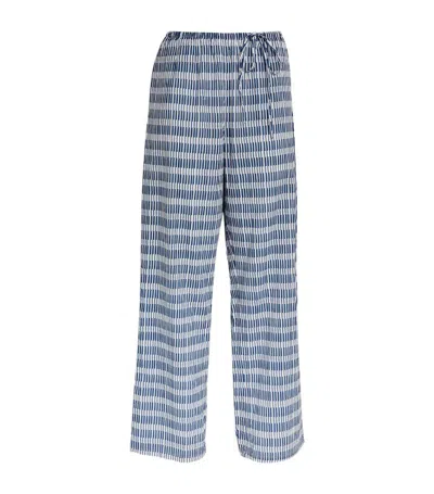 Skin Cotton Striped Banks Trousers In White