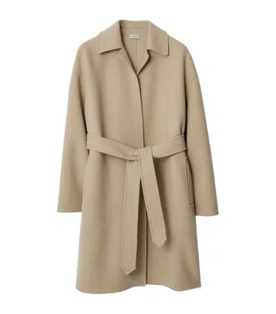 Burberry Belted Cashmere Coat In 中性色