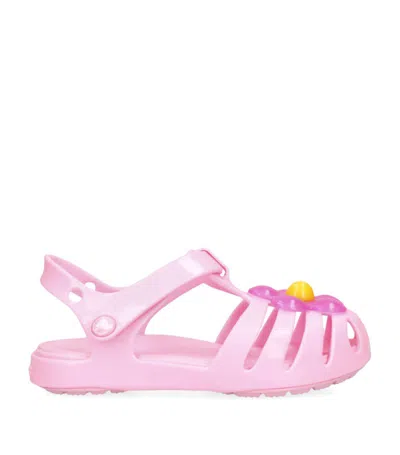 Crocs Kids' Isabella Rubber Sandals W/ Patch In Pink