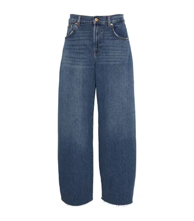 7 For All Mankind Bonnie Curvilinear Wide-leg Jeans In Blue