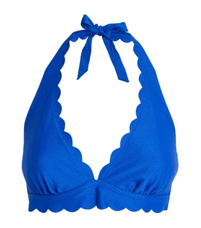 Heidi Klein Forio Scallop Bikini Top In Blue
