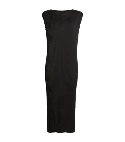 Issey Miyake Diffused Pleats Maxi Dress In Black