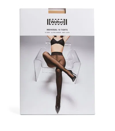 Wolford Individual 10 Tights In Beige
