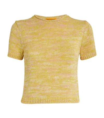 Guest In Residence Cotton-blend Crop Top In Yellow