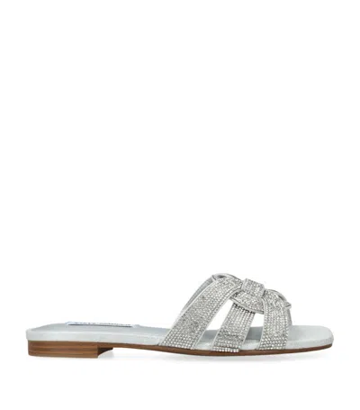 Steve Madden Leather-blend Vcay R 968 Flat Sandals In Silver