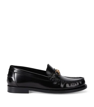 Versace Leather Medusa Loafers In Multi