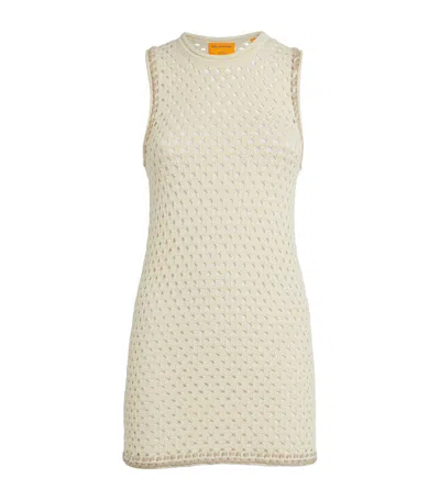Guest In Residence Cotton-mesh Mini Dress In Ivory