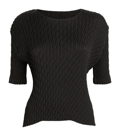 Issey Miyake Diffused Pleats T-shirt In Black