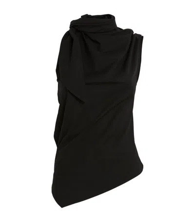 Issey Miyake Cotton Knot Top In Black