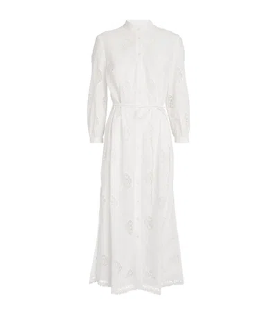 Erdem Broderie Anglaise Midi Dress In White