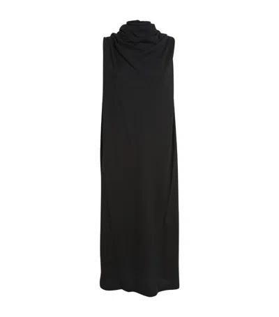 Issey Miyake Cotton Knot Midi Dress In Black