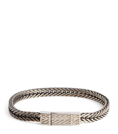 Tateossian Sterling Silver Herringbone Chain Bracelet