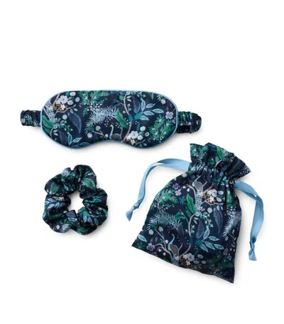 Rifle Paper Co Peacock Sleep Travel Set In Blue