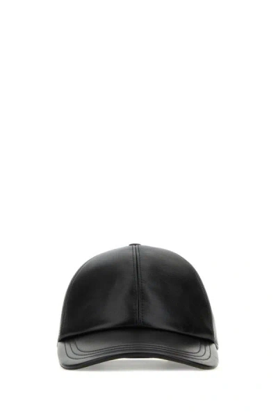 Prada Man Black Nappa Leather Baseball Cap