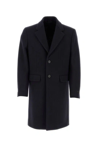 Prada Man Navy Blue Wool Blend Coat