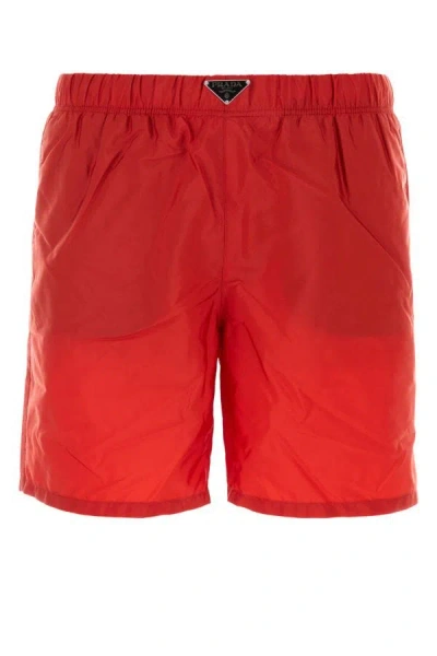 Prada Red Re-nylon Swimming Shorts