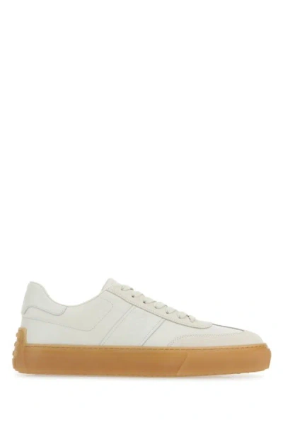 Tod's Man Chalk Leather Sneakers In White