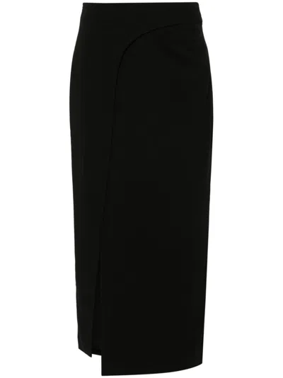 Iro Pumiko Wrap Midi Skirt In Black