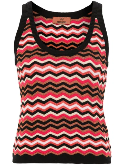 Missoni Zigzag-woven Knitted Top In Multicolor