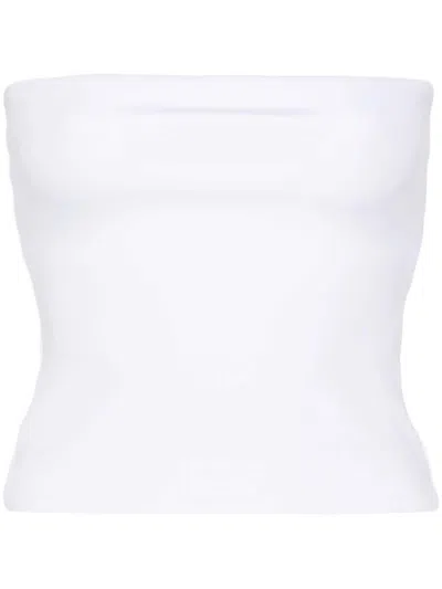 Wardrobe.nyc Strapless Cropped Top In White