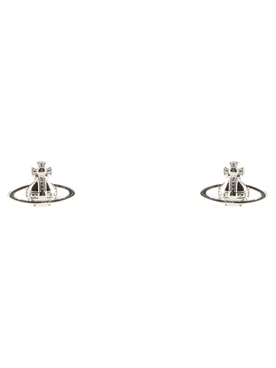 Vivienne Westwood Suzie Logo Earrings In Silver