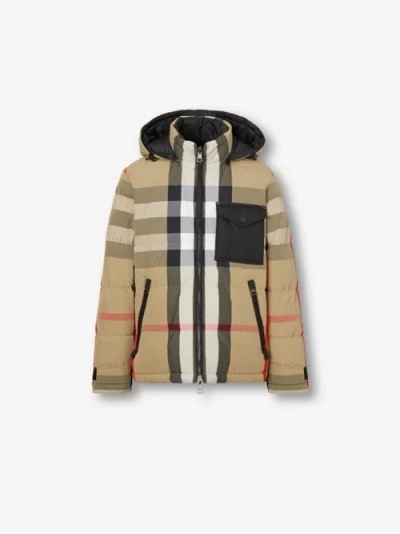 Burberry Rutland Reversible Hooded Down Jacket In Multi-colored