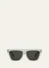 Celine Monochroms Square-frame Acetate Sunglasses In Shiny Light Green