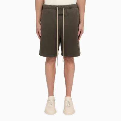 Fear Of God Olive Green Cotton Drawstring Shorts In Multicolor