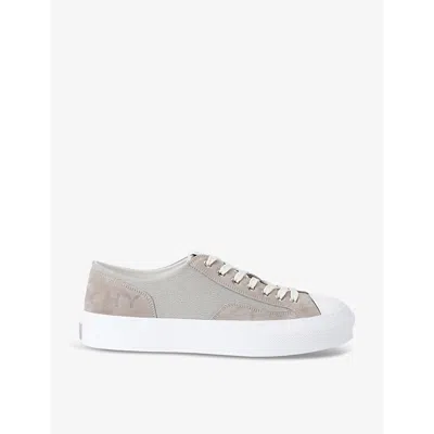 Givenchy Mens Grey City Contrast-sole Leather Low-top Trainers