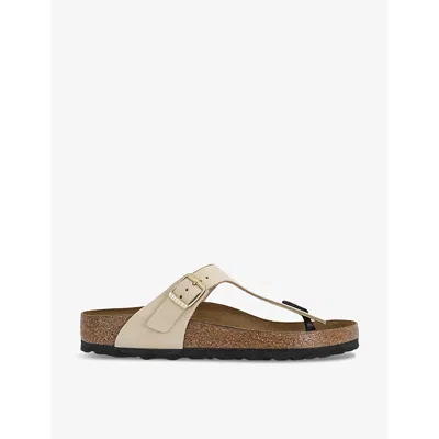 Birkenstock Flat Thong Sandals - Gizeh In White