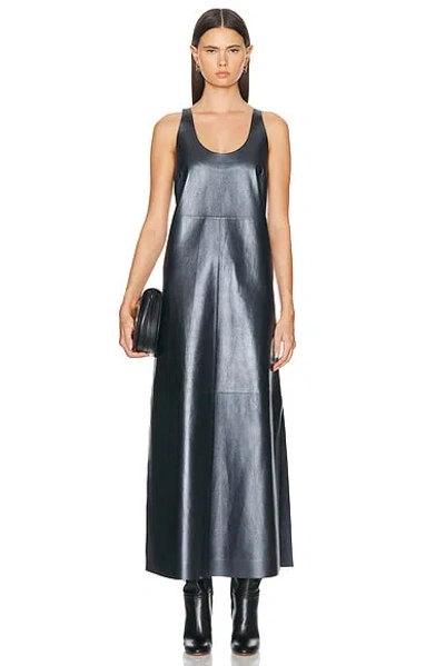 Gabriela Hearst Ellson Leather Maxi Dress In Black