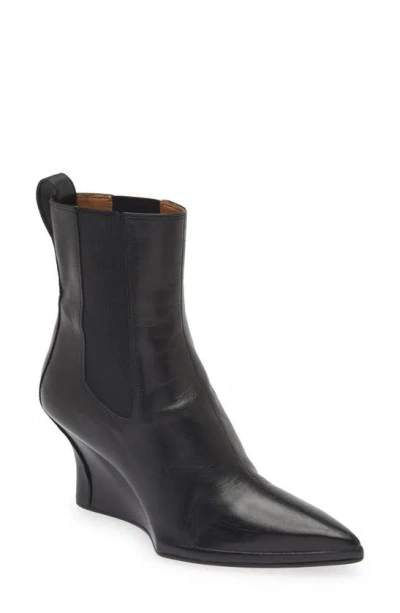 Rag & Bone Eclipse Leather Wedge Chelsea Ankle Boots In Black