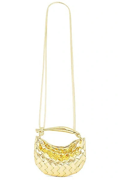 Bottega Veneta Mini Sardine Leather Crossbody Bag In Gold & Brass