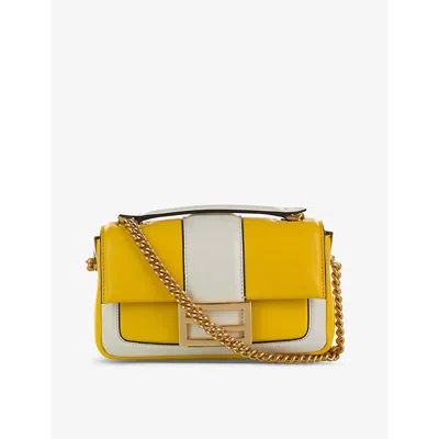 Reselfridges Womens Yellowwhite Pre-loved Fendi Baguette Mini Shoulder Bag