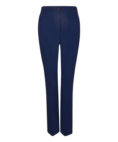Blugirl High-waist Slim Fit Plain Trousers In Blue