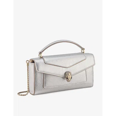 Bvlgari Silver Serpenti Forever Leather Cross-body Bag