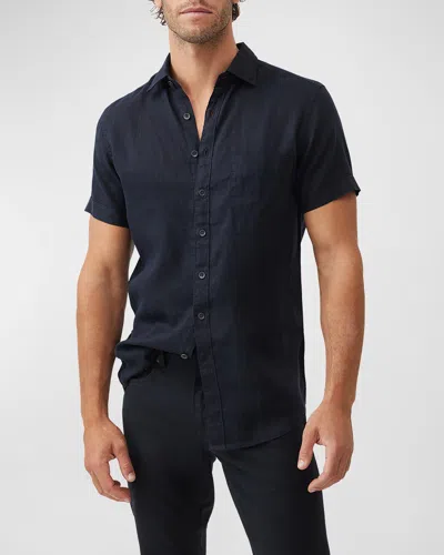 Rodd & Gunn Men's Palm Beach Linen Short-sleeve Shirt In Midnight