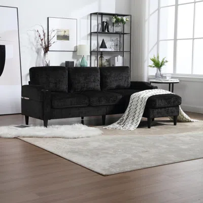 Simplie Fun Storage Sofa /living Room Sofa Cozy Sectional Sofa In Black