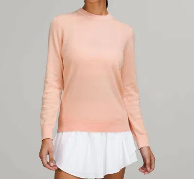 Lululemon Silk-blend Crew Sweater In Peach Satin In Multi