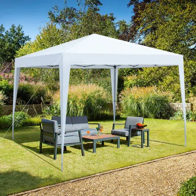 Simplie Fun Outdoor 10x 10ft Pop Up Gazebo Canopy Tent With 4pcs Weight Sand Bag,with Carry Bag-white